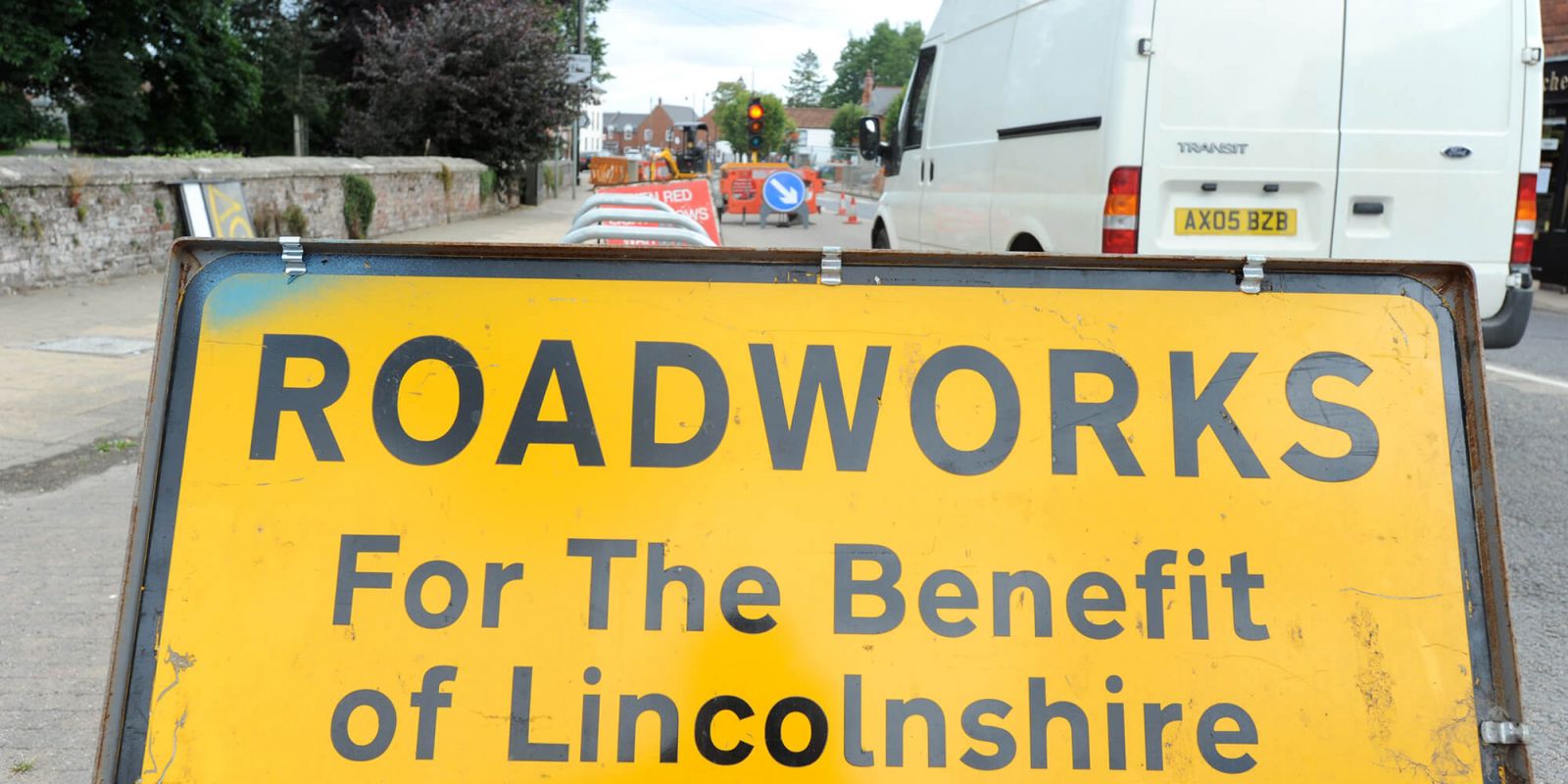 Lincolnshire roadworks sign